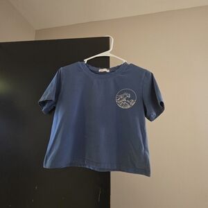 ROMWE Wave Graphic Cropped Tee